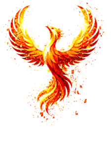Projekt Phoenix Logo: ein feuriger Phoenix mit ausgebreiteten Flügeln