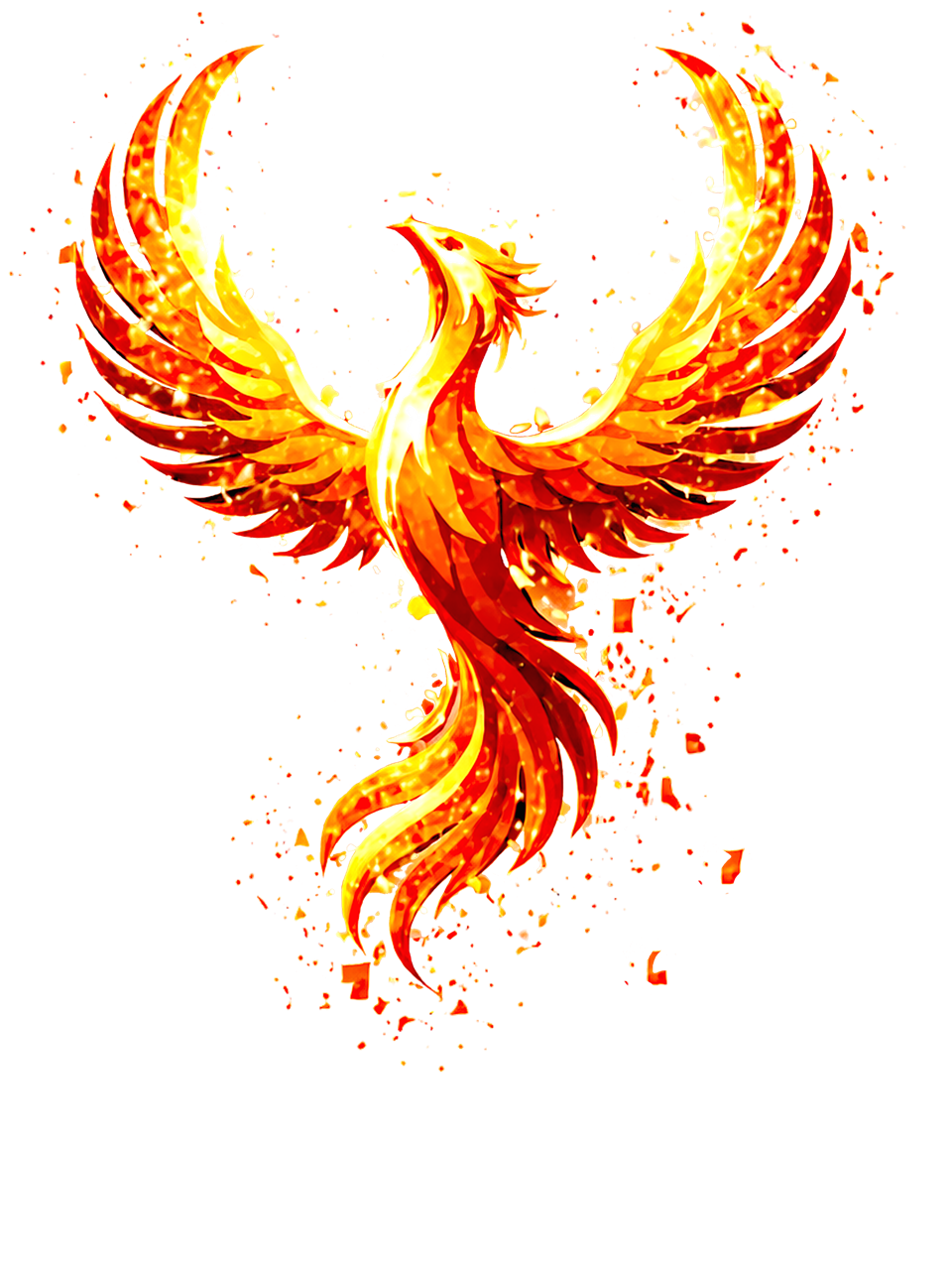 Projekt Phoenix Logo: ein feuriger Phoenix mit ausgebreiteten Flügeln
